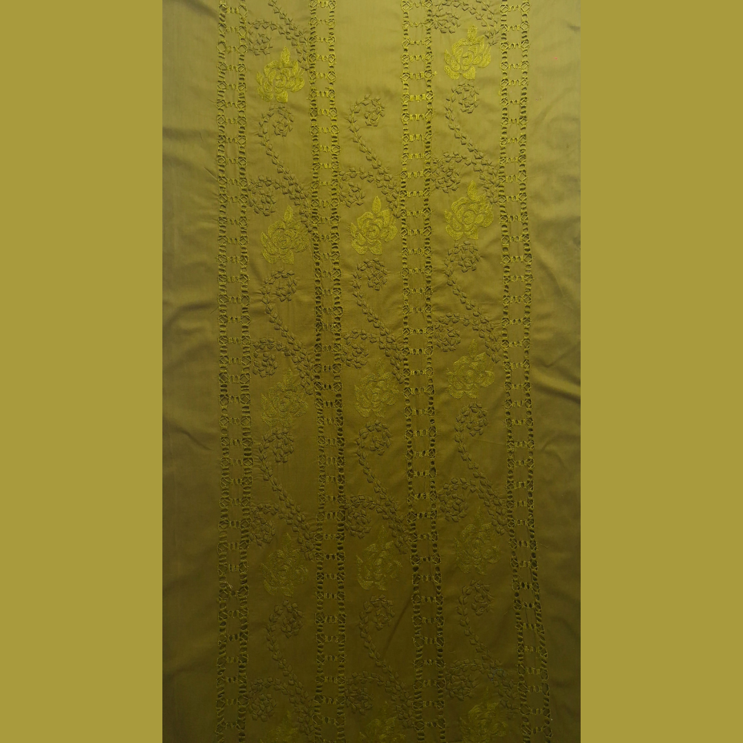 albaas | Tarkashi  Applique on Cotton Lawn Shirt's Front and Sleeves with Matching Plain Trousers - Unstitched 2PC Suit   | ALTAST-36554-HENNA