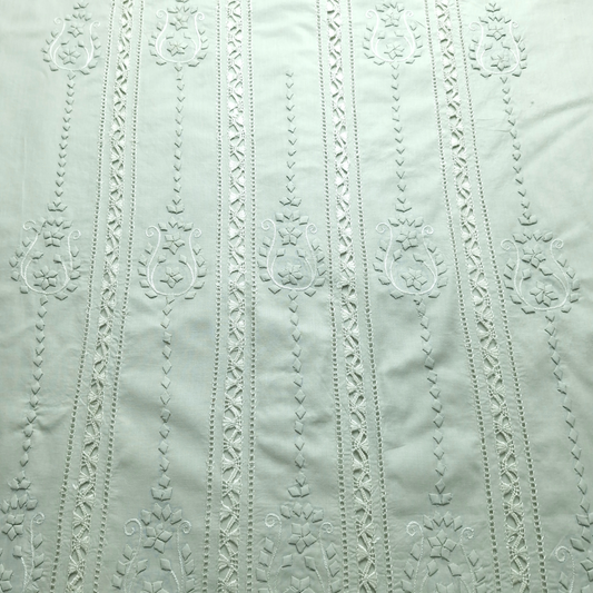 albaas | Tarkashi  Applique on Cotton Lawn Shirt's Front and Sleeves with Matching Plain Trousers - Unstitched 2PC Suit   | ALTAST-36555-GREEN TOUCH