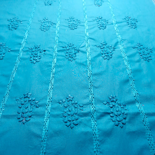 albaas | Tarkashi  Applique on Cotton Lawn Shirt's Front and Sleeves with Matching Plain Trousers - Unstitched 2PC Suit   | ALTAST-36557-VIOLET BLUE