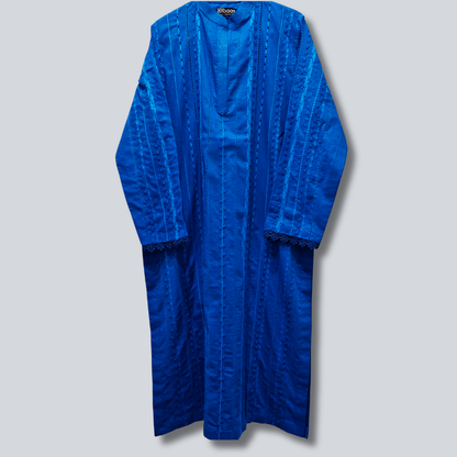 albaas | Tarkashi Applique on Lawn Shirt's Front and Sleeves with Plain Trousers - Stitched 2PC | ALTAST-D3-L-NEON BLUE