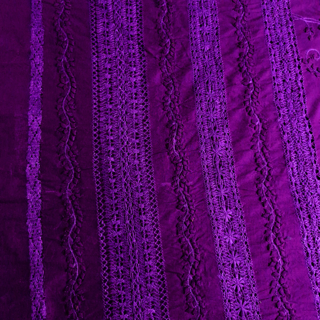 albaas | Tarkashi  Applique on Cotton Lawn Shirt's Front and Sleeves with Matching Plain Trousers - Unstitched 2PC Suit   | ALTAST-IRREG1-PLUM