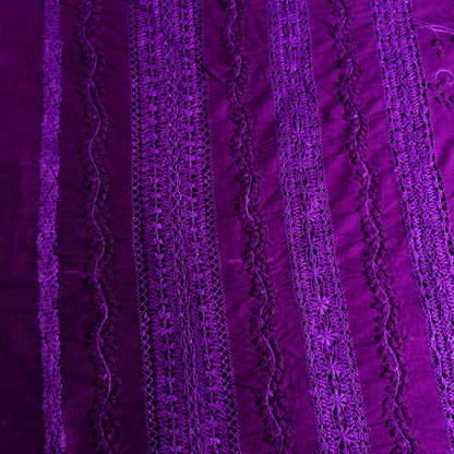 albaas | Tarkashi  Applique on Cotton Lawn Shirt's Front and Sleeves with Matching Plain Trousers - Unstitched 2PC Suit   | ALTAST-IRREG1-PLUM