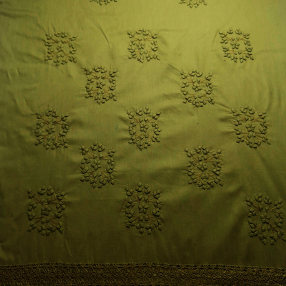 albaas | Tarkashi  Applique on Cotton Lawn Shirt's Front and Sleeves with Matching Plain Trousers - Unstitched 2PC Suit | ALTAST-IRREG3-MINT LEAVES