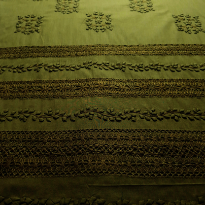 albaas | Tarkashi  Applique on Cotton Lawn Shirt's Front and Sleeves with Matching Plain Trousers - Unstitched 2PC Suit | ALTAST-IRREG3-MINT LEAVES