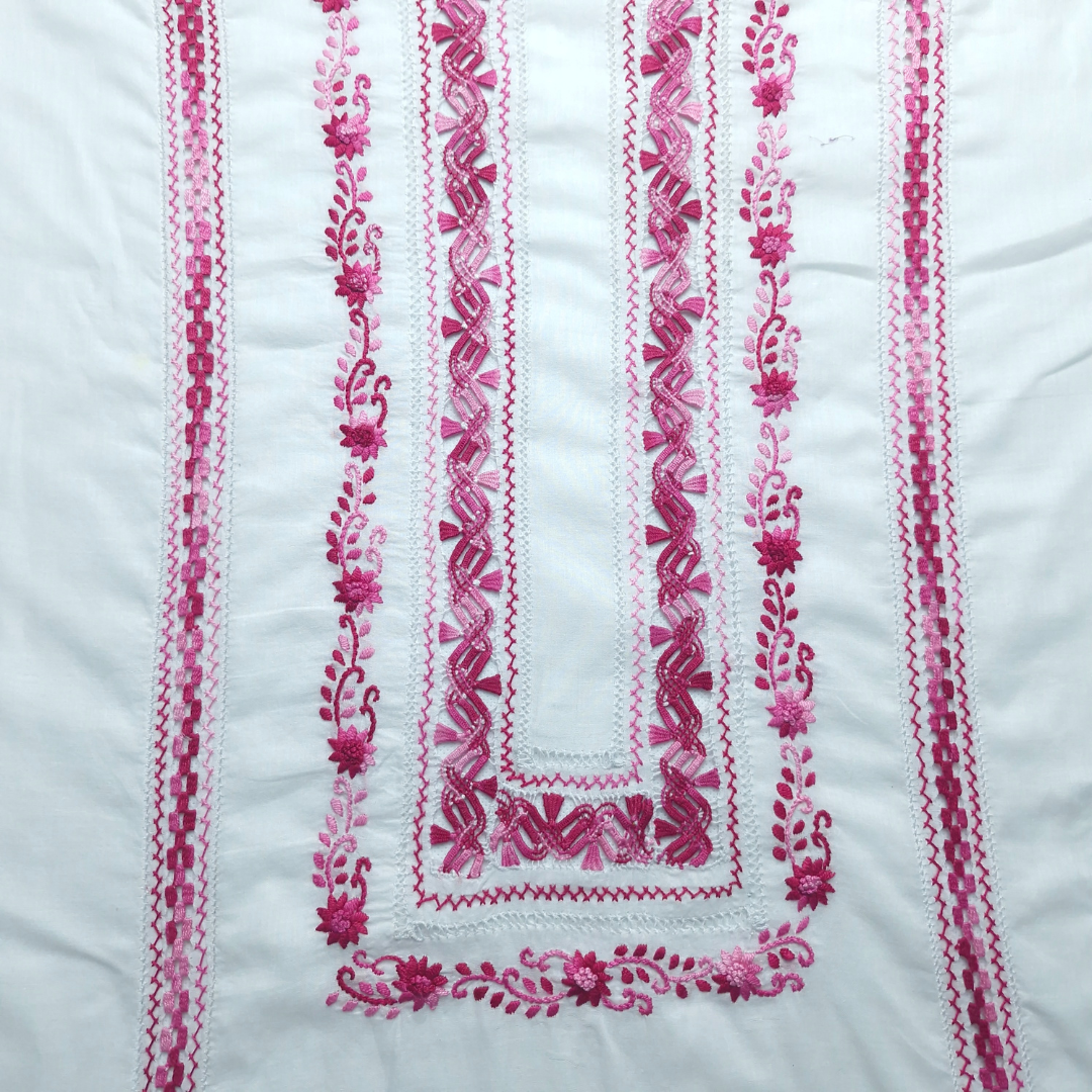 albaas | Tarkashi / Filling Stitch on Lawn Shirt's Front and Sleeves Unstitched | ALTFSS-S6-WHITE