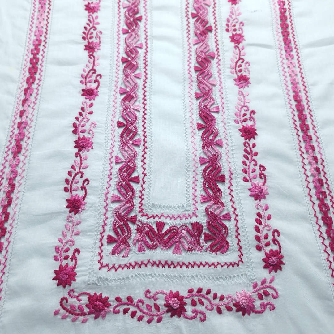 albaas | Tarkashi / Filling Stitch on Lawn Shirt's Front and Sleeves Unstitched | ALTFSS-S6-WHITE