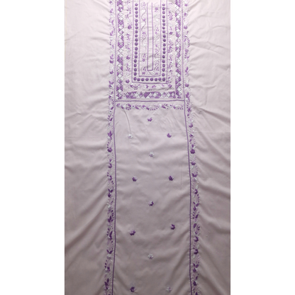 albaas | Tarkashi / Filling Stitch with Bullion Knots on Lawn Shirt's Front and Sleeves with Matching Plain Trousers - Unstitched 2PC Suit   | ALTFSST-S2-BABY PINK