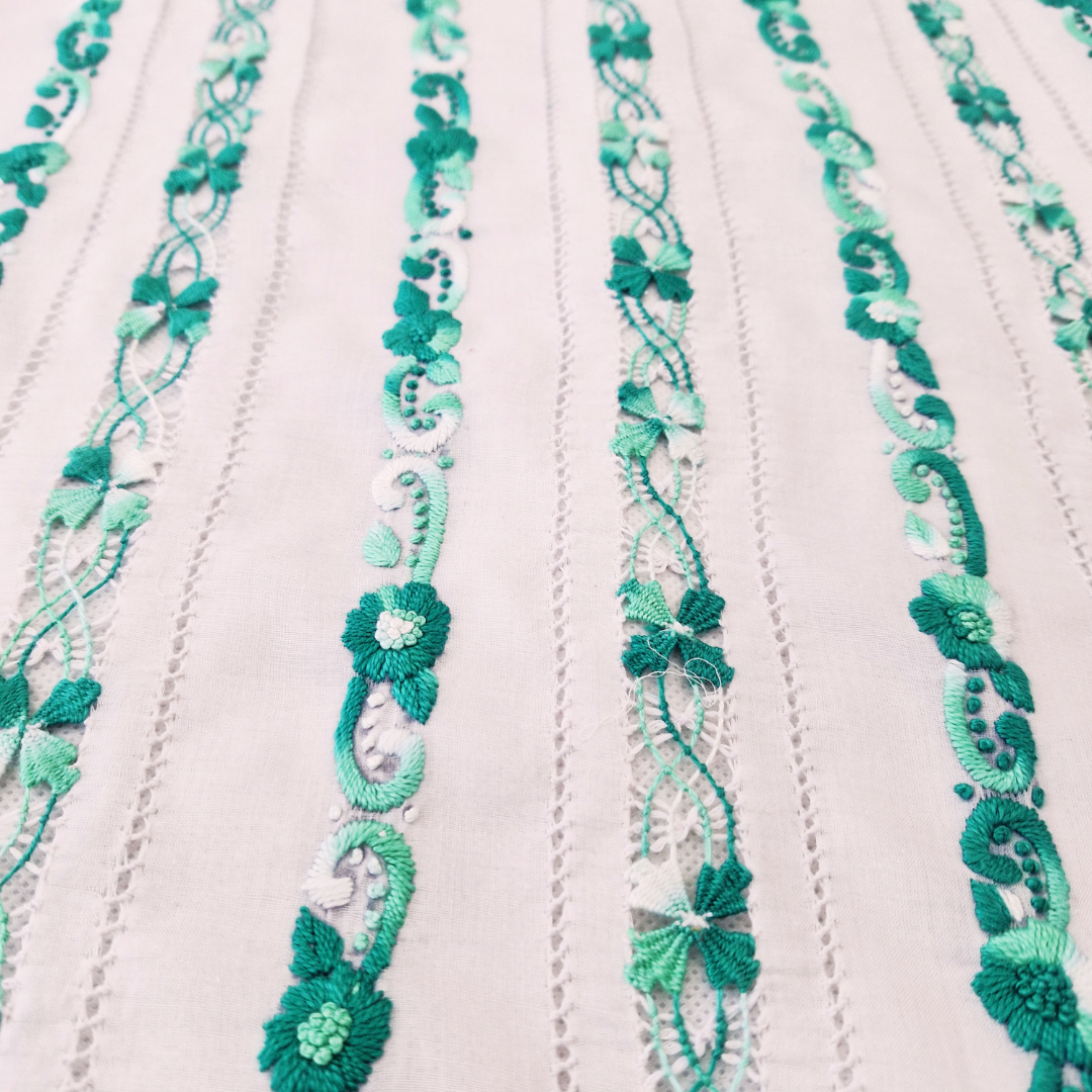 albaas | Tarkashi / Filling Stitch on Lawn Shirt's Front and Sleeves Unstitched | ALTRFSS-S4-GREEN-O-WHITE