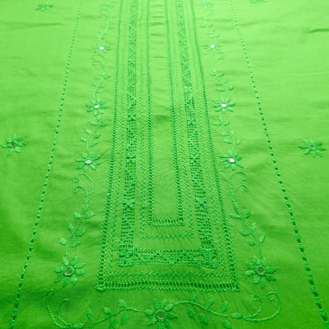 albaas | Minimal Tarkashi on Lawn Shirt's Front and Sleeves Unstitched 1PC   | ALTRSS-N3-PARROT GREEN