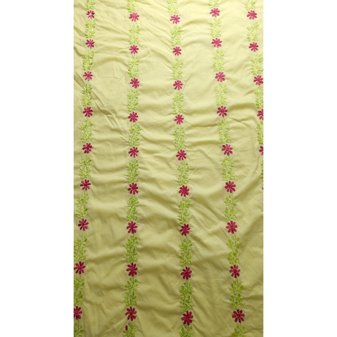 albaas | Amateur Thread Work on Cotton Lawn Shirt's Front and Sleeves  | AMATEURS-BABY YELLOW