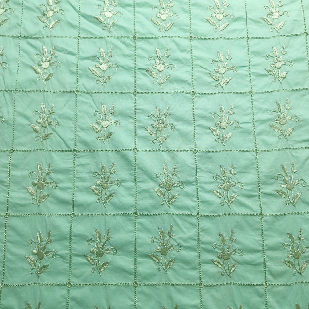 albaas | Amateur Tarkashi Thread Work on Cotton Lawn Shirt's Front and Sleeves  | AMATEURS-MINT GREEN