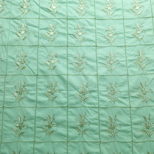 albaas | Amateur Tarkashi Thread Work on Cotton Lawn Shirt's Front and Sleeves  | AMATEURS-MINT GREEN