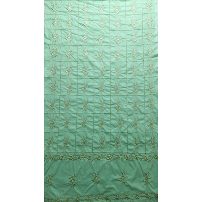 albaas | Amateur Tarkashi Thread Work on Cotton Lawn Shirt's Front and Sleeves  | AMATEURS-MINT GREEN
