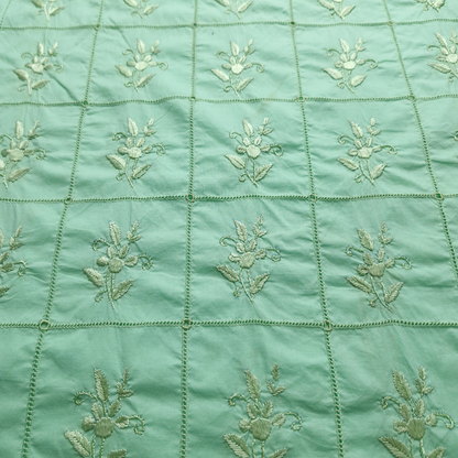 albaas | Amateur Tarkashi Thread Work on Cotton Lawn Shirt's Front and Sleeves  | AMATEURS-MINT GREEN