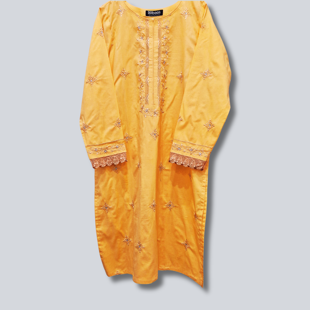 albaas | Amateur Hand-Made (Thread Work Tarkashi) - Lawn - Stitched 2 Pc (Shirt Trousers)  | AMATEURS-ST-DEEP PEACH2