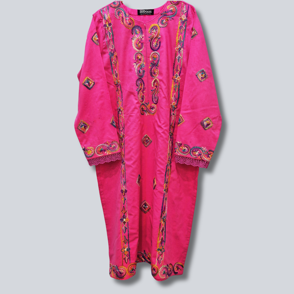 albaas | Amateur Hand-Made (Thread Work Tarkashi) - Lawn - Stitched 2 Pc (Shirt Trousers)  | AMATEURS-ST-REDDISH PINK