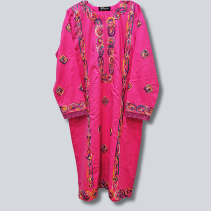 albaas | Amateur Hand-Made (Thread Work Tarkashi) - Lawn - Stitched 2 Pc (Shirt Trousers)  | AMATEURS-ST-REDDISH PINK