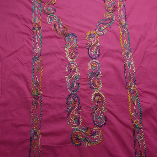 albaas | Amateur Thread Work on Cotton Lawn Shirt's Front and Sleeves  | AMATEURS-TEA PINK