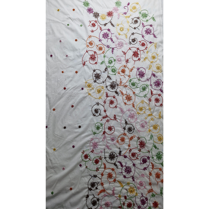 albaas | Amateur Thread Work on Cotton Lawn Shirt's Front and Sleeves  | AMATEURS-WHITE1