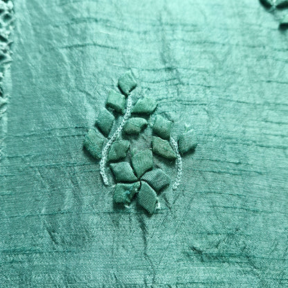 albaas | Tarkashi  Applique on Raw Silk Shirt's Front and Sleeves - Unstitched 1PC | ARSTAS-36535 -PINE