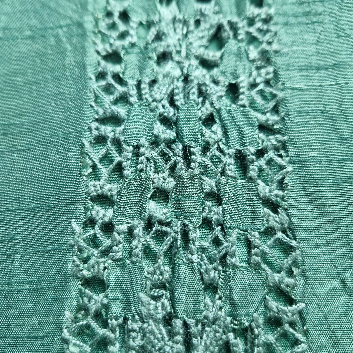 albaas | Tarkashi  Applique on Raw Silk Shirt's Front and Sleeves - Unstitched 1PC | ARSTAS-36535 -PINE