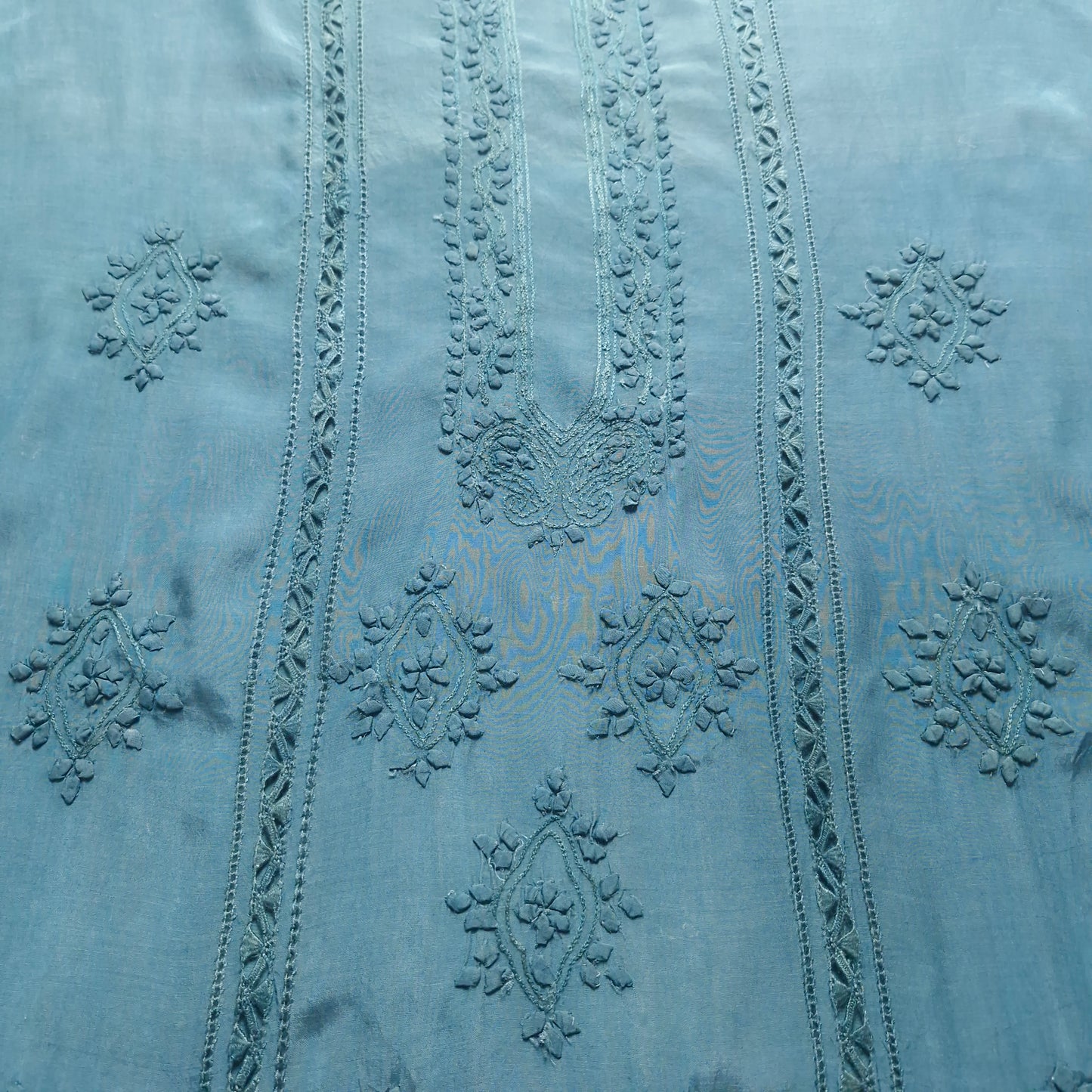 albaas | Tarkashi  Applique on Raw Silk Shirt's Front and Sleeves - Unstitched 1PC  | ARSTAS-36537-LIGHT SEA GREEN