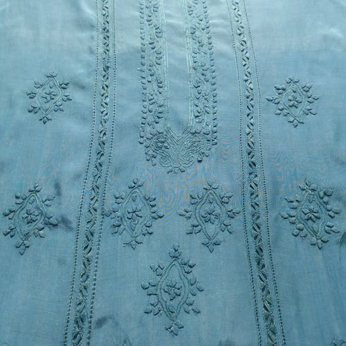 albaas | Tarkashi  Applique on Raw Silk Shirt's Front and Sleeves - Unstitched 1PC  | ARSTAS-36537-LIGHT SEA GREEN