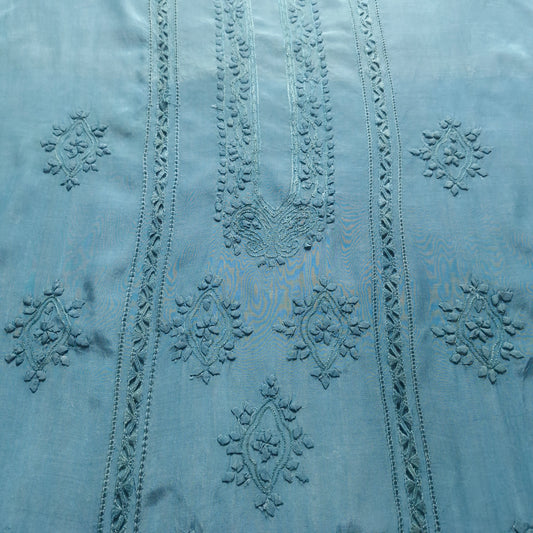 albaas | Tarkashi  Applique on Raw Silk Shirt's Front and Sleeves - Unstitched 1PC  | ARSTAS-36537-LIGHT SEA GREEN