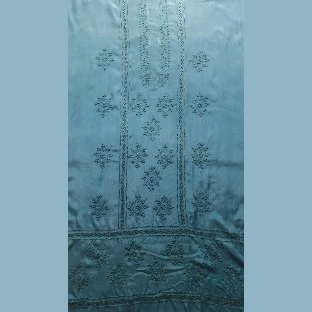 albaas | Tarkashi  Applique on Raw Silk Shirt's Front and Sleeves - Unstitched 1PC  | ARSTAS-36537-LIGHT SEA GREEN