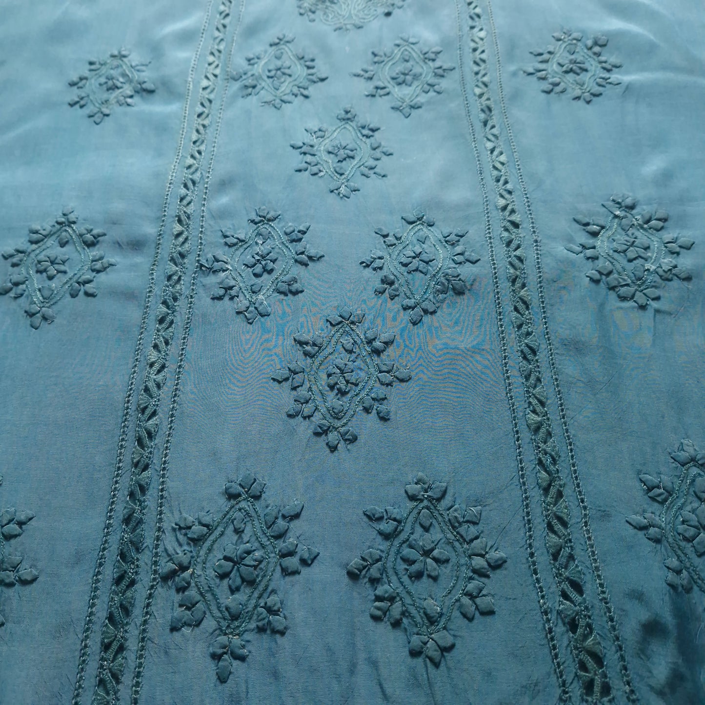 albaas | Tarkashi  Applique on Raw Silk Shirt's Front and Sleeves - Unstitched 1PC  | ARSTAS-36537-LIGHT SEA GREEN