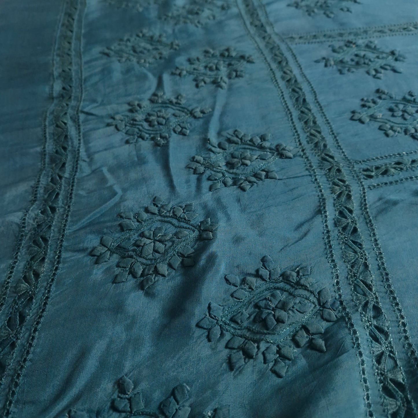 albaas | Tarkashi  Applique on Raw Silk Shirt's Front and Sleeves - Unstitched 1PC  | ARSTAS-36537-LIGHT SEA GREEN