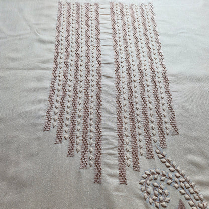 albaas | Tarkashi  Applique on Karandi Lawn Shirt's Front and Sleeves with Matching Plain Trousers - Unstitched 2PC Suit   | AKTAST-36553 -CHAMPAGNE