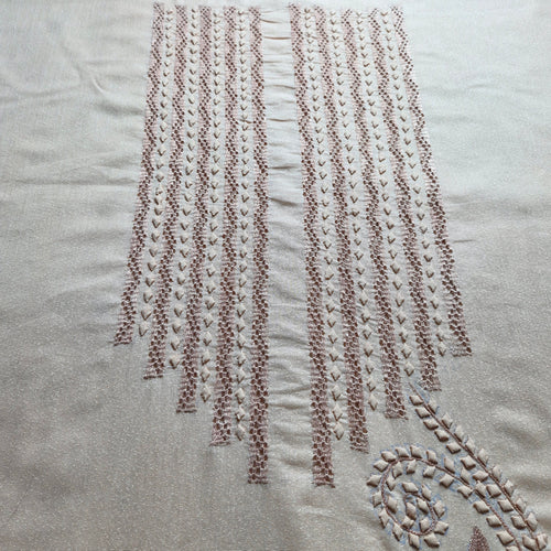 albaas | Tarkashi  Applique on Karandi Lawn Shirt's Front and Sleeves with Matching Plain Trousers - Unstitched 2PC Suit   | AKTAST-36553 -CHAMPAGNE