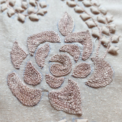 albaas | Tarkashi  Applique on Karandi Lawn Shirt's Front and Sleeves with Matching Plain Trousers - Unstitched 2PC Suit   | AKTAST-36553 -CHAMPAGNE