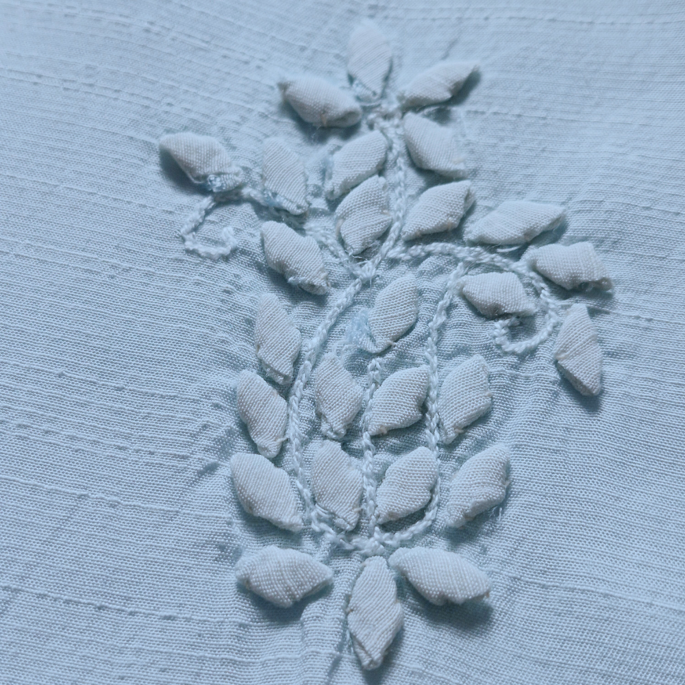 albaas | Tarkashi  Applique on Raw Silk Shirt's Front and Sleeves with Matching Plain Trousers - Unstitched 2PC Suit   | ARSTAST-36532-LIGHT CYAN