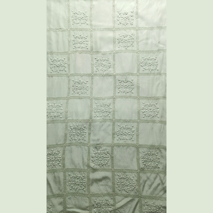 albaas | Tarkashi   Applique on Raw Silk Shirt's Front and Sleeves with Matching Plain Trousers - Unstitched 2PC Suit   | ARSTAST-36538-TEA GREEN