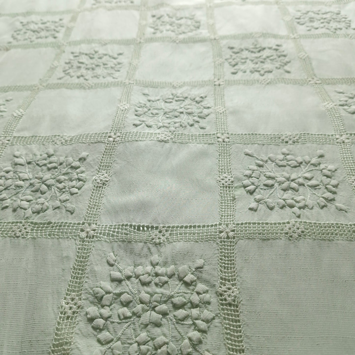 albaas | Tarkashi   Applique on Raw Silk Shirt's Front and Sleeves with Matching Plain Trousers - Unstitched 2PC Suit   | ARSTAST-36538-TEA GREEN