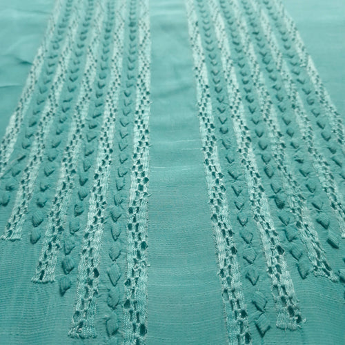 albaas | Tarkashi   Applique on Raw Silk Shirt's Front and Sleeves with Matching Plain Trousers - Unstitched 2PC Suit   | ARSTAST-36553-ELECTRIC BLUE