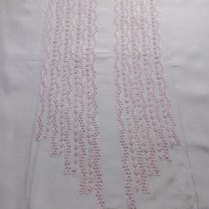 albaas | Tarkashi   Applique on Raw Silk Shirt's Front and Sleeves with Matching Plain Trousers - Unstitched 2PC Suit   | ARSTAST-36553-SILKY PINK