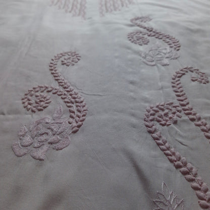 albaas | Tarkashi   Applique on Raw Silk Shirt's Front and Sleeves with Matching Plain Trousers - Unstitched 2PC Suit   | ARSTAST-36553-SILKY PINK