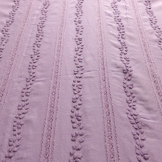 albaas | Tarkashi  Applique on Raw Silk Shirt's Front and Sleeves with Matching Plain Trousers - Unstitched 2PC Suit   | ARSTAST-36556-LAVENDER MIST
