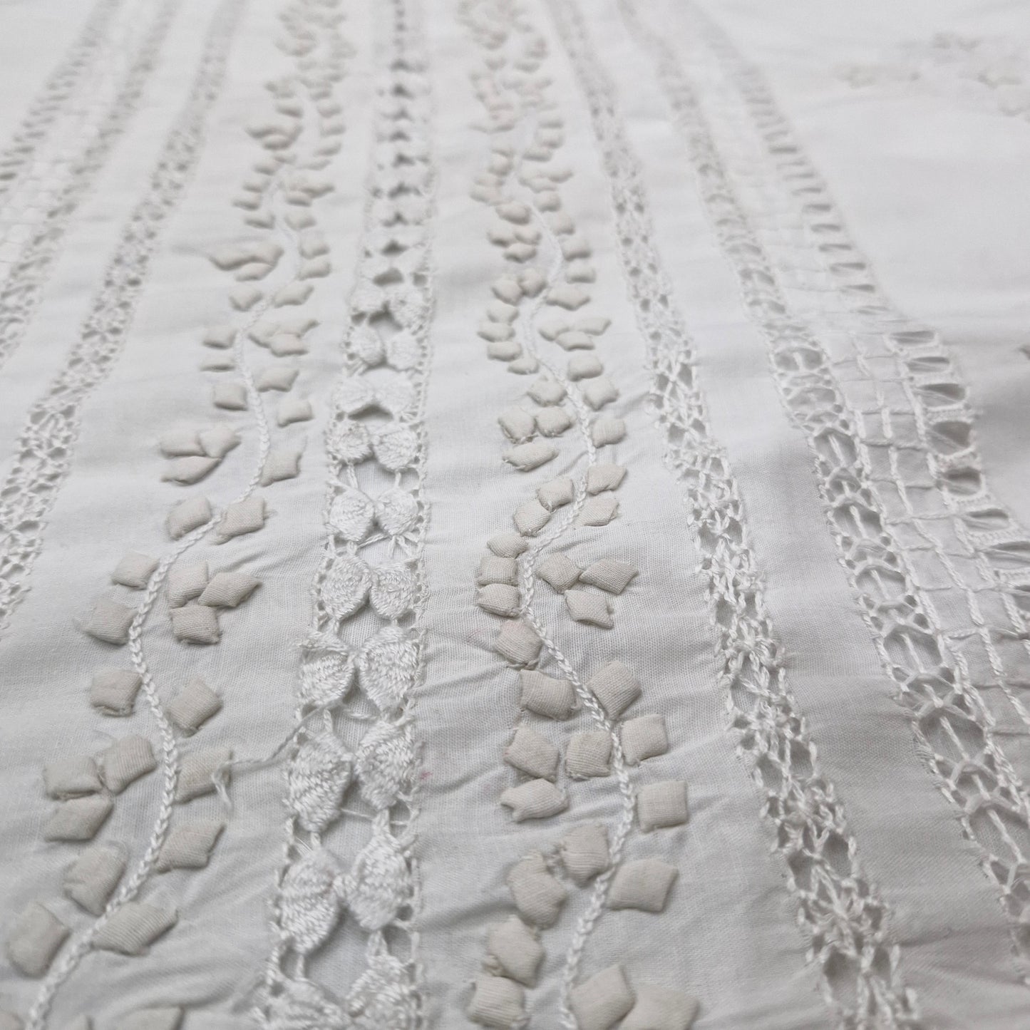 albaas | Tarkashi Applique on Cotton Lawn Shirt's Front and Sleeves with Matching Plain Trousers - Unstitched 2PC Suit   | ATACLST-36531-WHITE