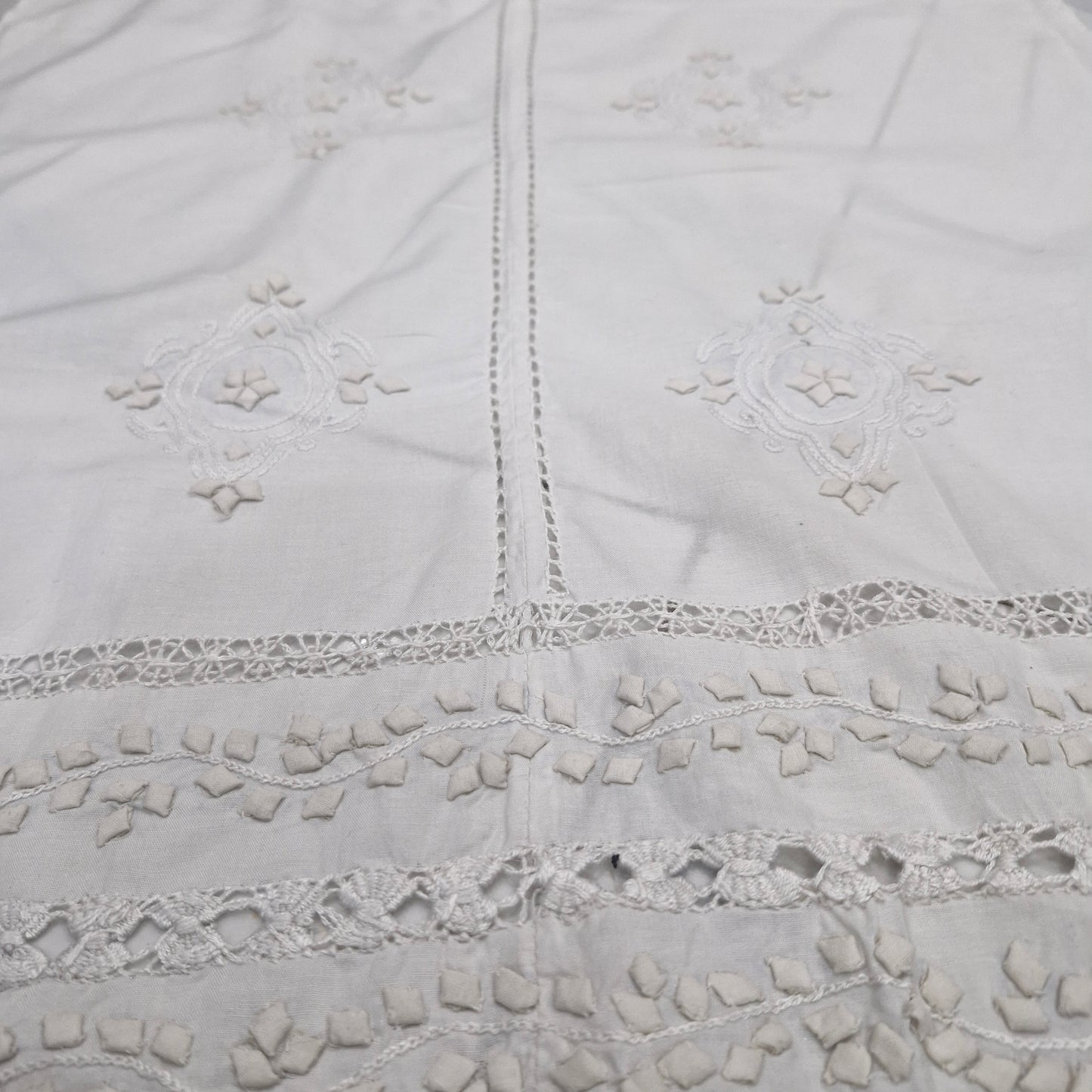 albaas | Tarkashi Applique on Cotton Lawn Shirt's Front and Sleeves with Matching Plain Trousers - Unstitched 2PC Suit   | ATACLST-36531-WHITE