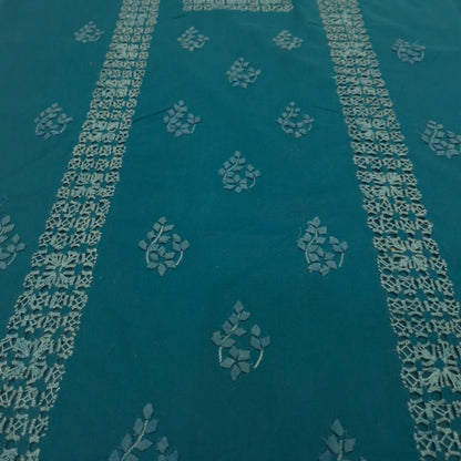 albaas | Tarkashi Applique on Cotton Lawn Shirt's Front and Sleeves with Matching Plain Trousers - Unstitched 2PC Suit   | ATACLST-36535-TEAL