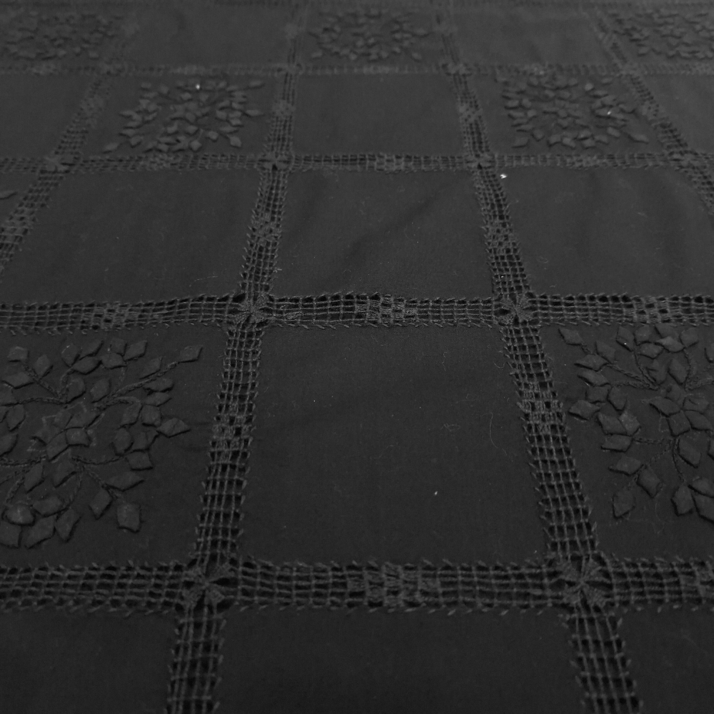 albaas | Tarkashi Applique on Cotton Lawn Shirt's Front and Sleeves with Matching Plain Trousers - Unstitched 2PC Suit   | ATACLST-36538-EERIE BLACK