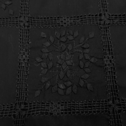 albaas | Tarkashi Applique on Cotton Lawn Shirt's Front and Sleeves with Matching Plain Trousers - Unstitched 2PC Suit   | ATACLST-36538-EERIE BLACK