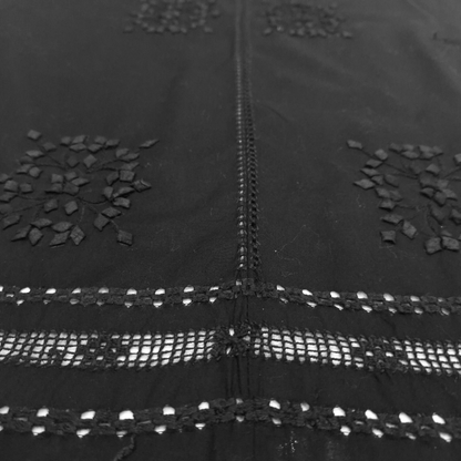 albaas | Tarkashi Applique on Cotton Lawn Shirt's Front and Sleeves with Matching Plain Trousers - Unstitched 2PC Suit   | ATACLST-36538-EERIE BLACK