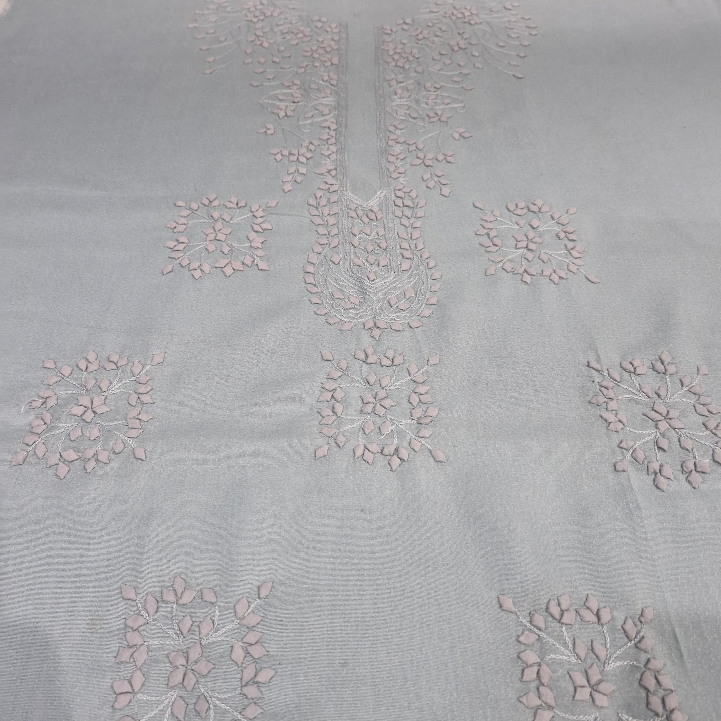 albaas | Tarkashi Applique on Lawn Karandi Shirt's Front and Sleeves Unstitched 1PC   | ATALKS-36548-SKY BLUE