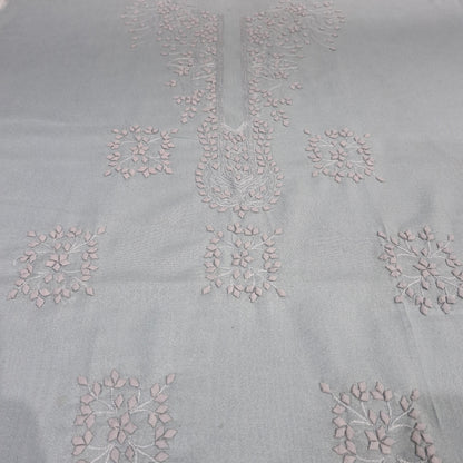 albaas | Tarkashi Applique on Lawn Karandi Shirt's Front and Sleeves Unstitched 1PC   | ATALKS-36548-SKY BLUE