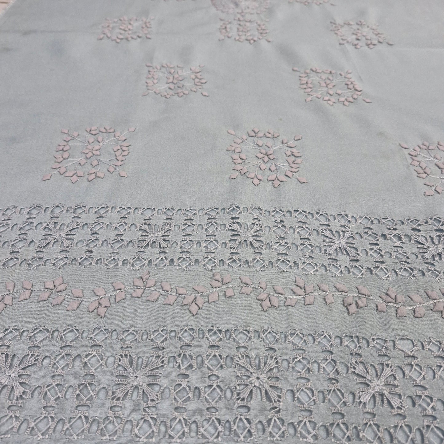 albaas | Tarkashi Applique on Lawn Karandi Shirt's Front and Sleeves Unstitched 1PC   | ATALKS-36548-SKY BLUE